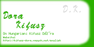 dora kifusz business card